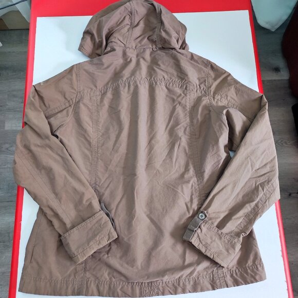 Columbia outdoor light jacket with hood brown women's size XL - Picture 3 of 11